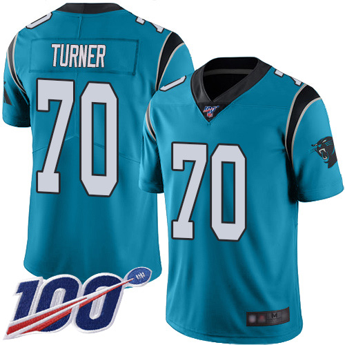 Carolina Panthers Limited Blue Youth Trai Turner Alternate Jersey NFL Football #70 100th Season Vapor Untouchable